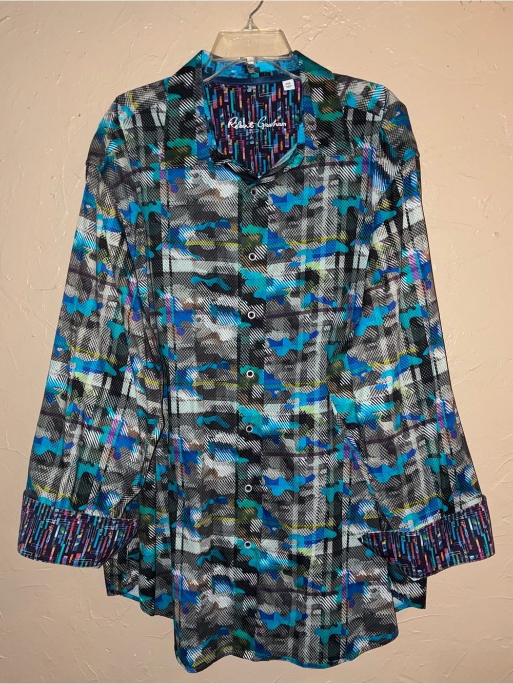 Robert Graham Men's Multicolor Blue Teal Plaid-Print Button Down Shirt